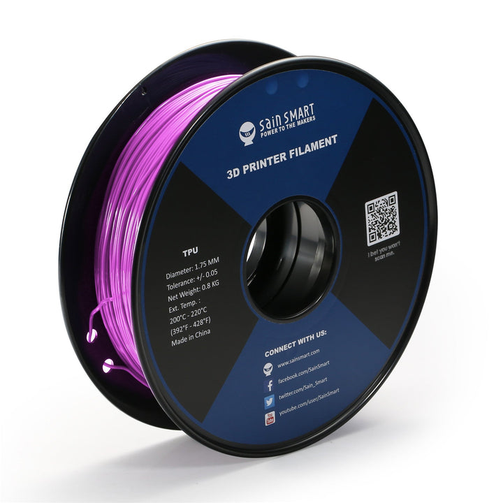 SainSmart Neon Magenta purplish-red 95A TPU filament on an 800g spool