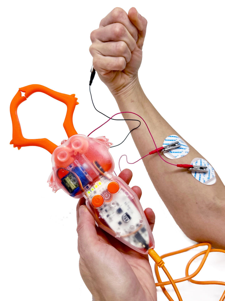 The Claw robotic gripper connected to forearm electrodes