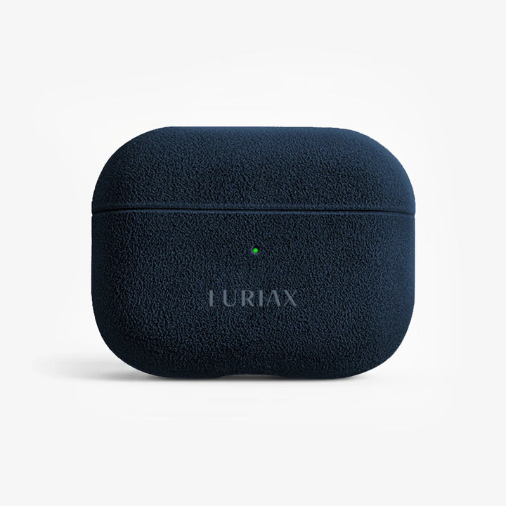 Luriax Alcantara AirPods Pro 2 / Pro 3 Case — Midnight Blue — front view