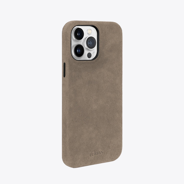 Luriax Signature Handcrafted Case iPhone 15 — Malibu Beige — rear view and camera opening
