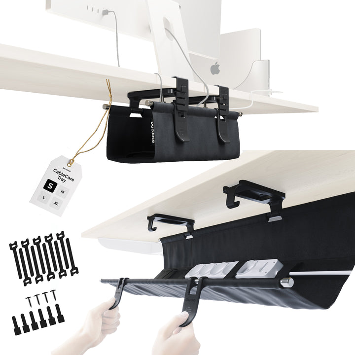 Ascrono CableCare Under-Desk Cable Management Tray