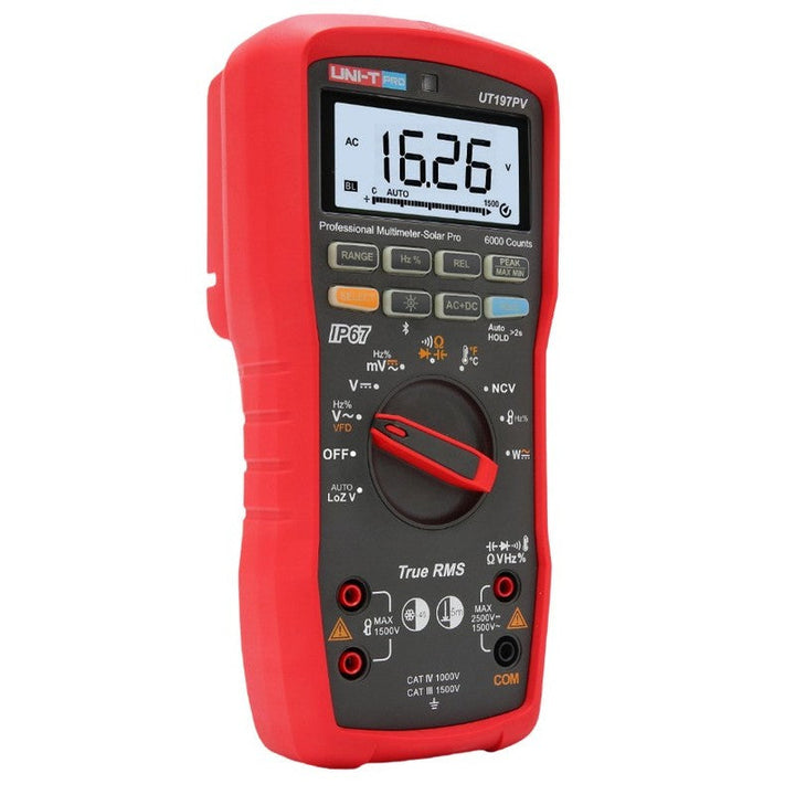 UNI-T UT197PV Solar Pro multimeter with display, rotary selector and input terminals