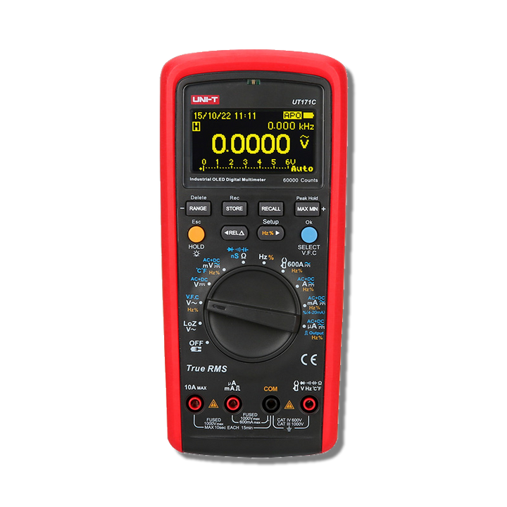 UNI-T UT171C industrial multimeter with OLED display and rotary selector