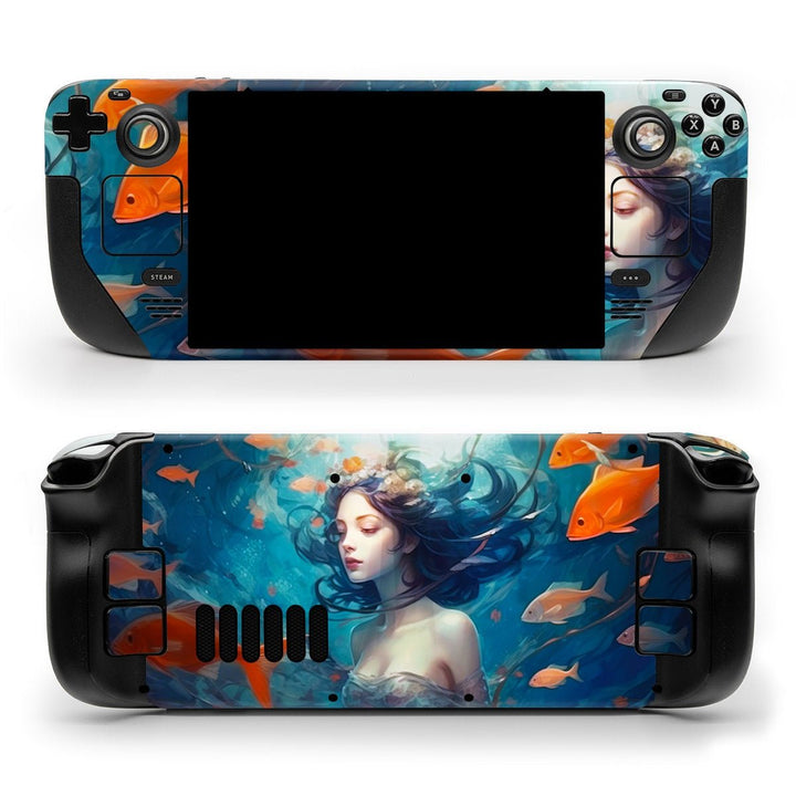 DecalGirl As I Sink skin shown on the front and back of a Valve Steam Deck