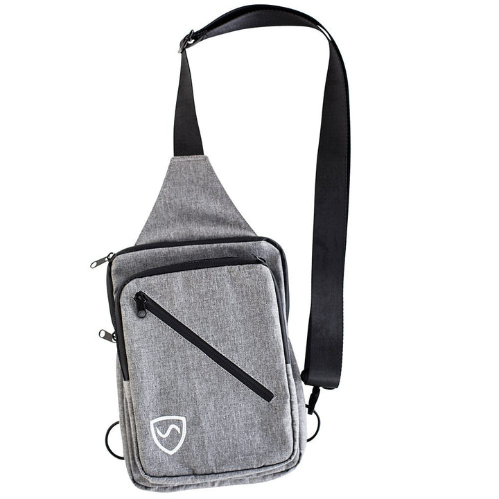 Gray SYB Sling Bag with black shoulder strap