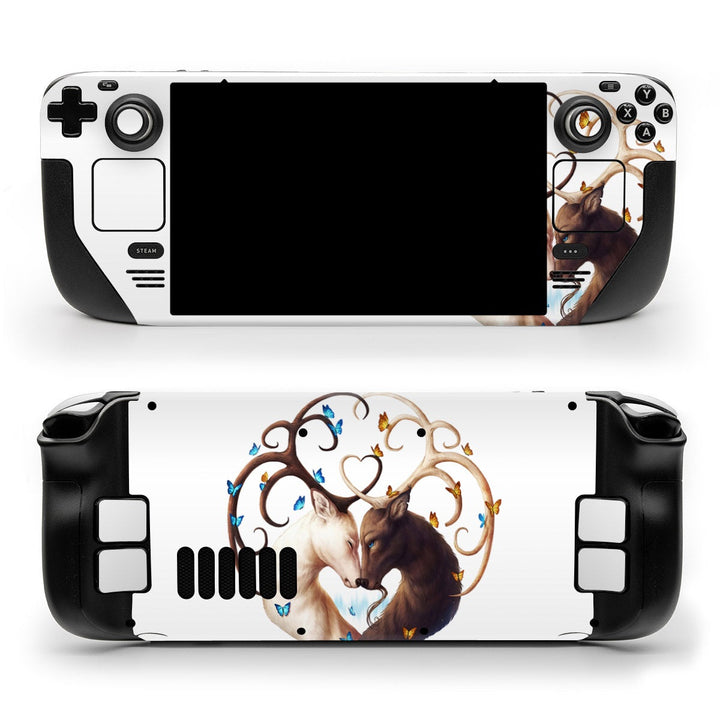 DecalGirl Circle of Life skin shown on the front and back of a Valve Steam Deck