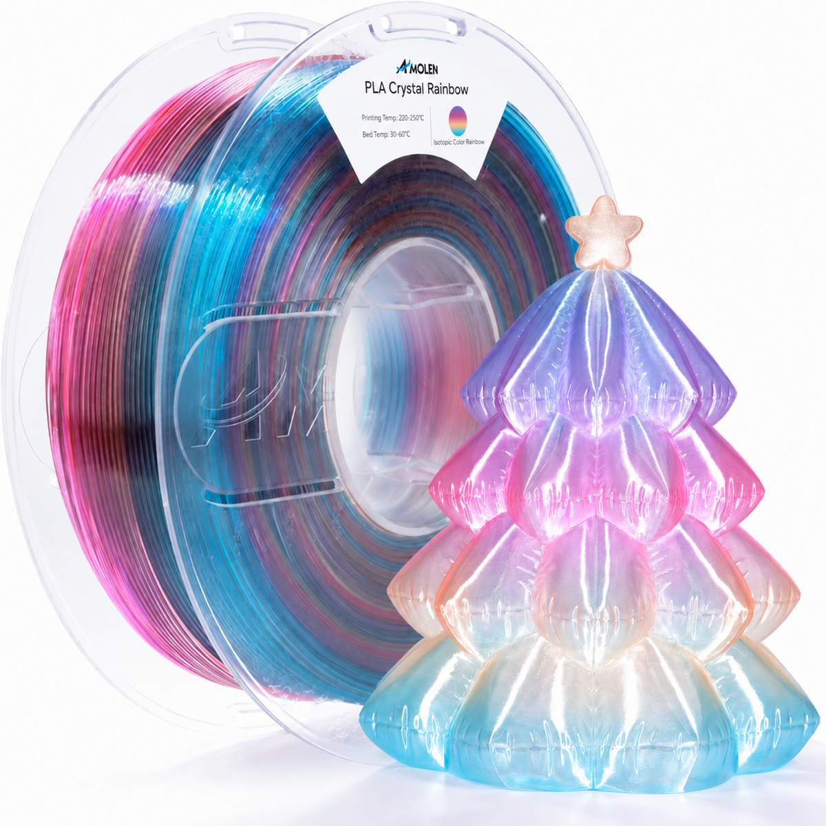 Amolen PLA Crystal-Transparent 1.75mm, 1KG/2.2LB