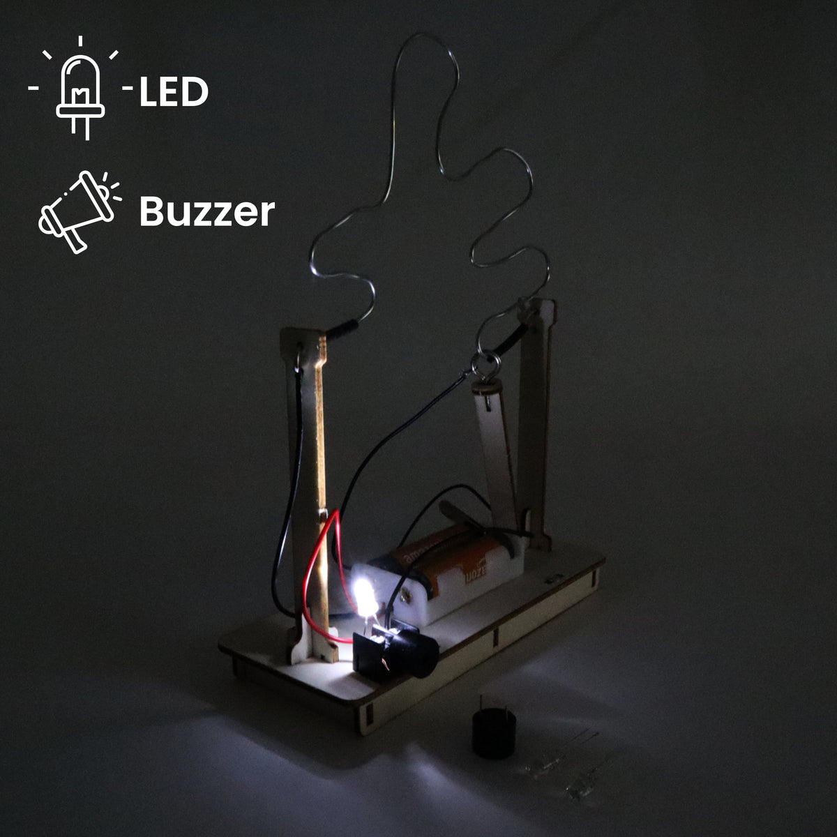 Kitsville ST009: Buzz Wire game with illuminated LED