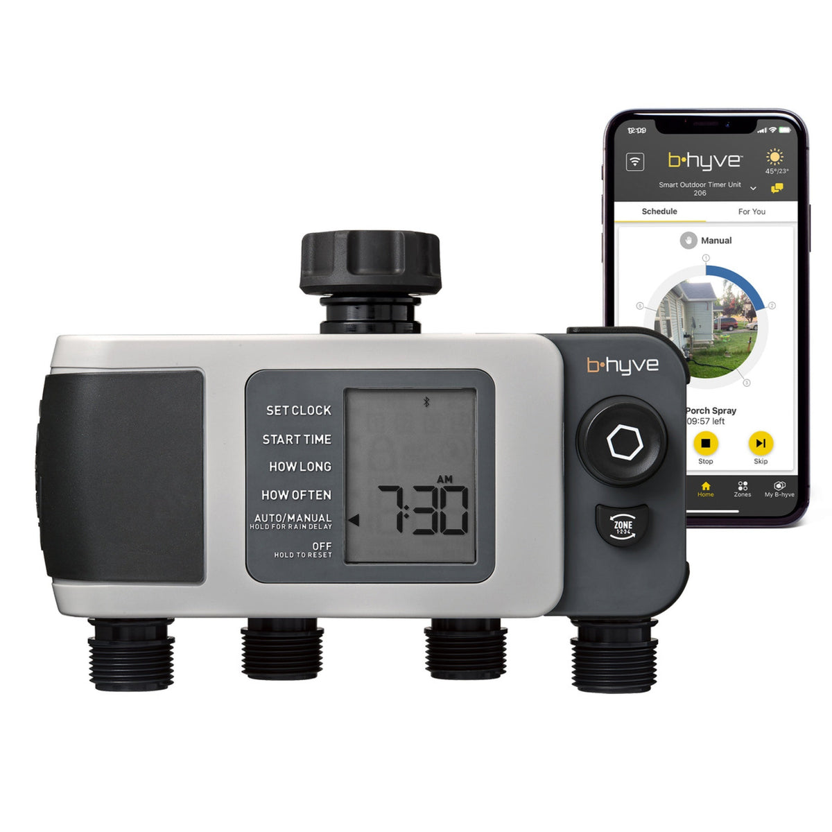 Orbit B-hyve XD 4-Outlet Bluetooth Hose Faucet Sprinkler Timer | 24634
