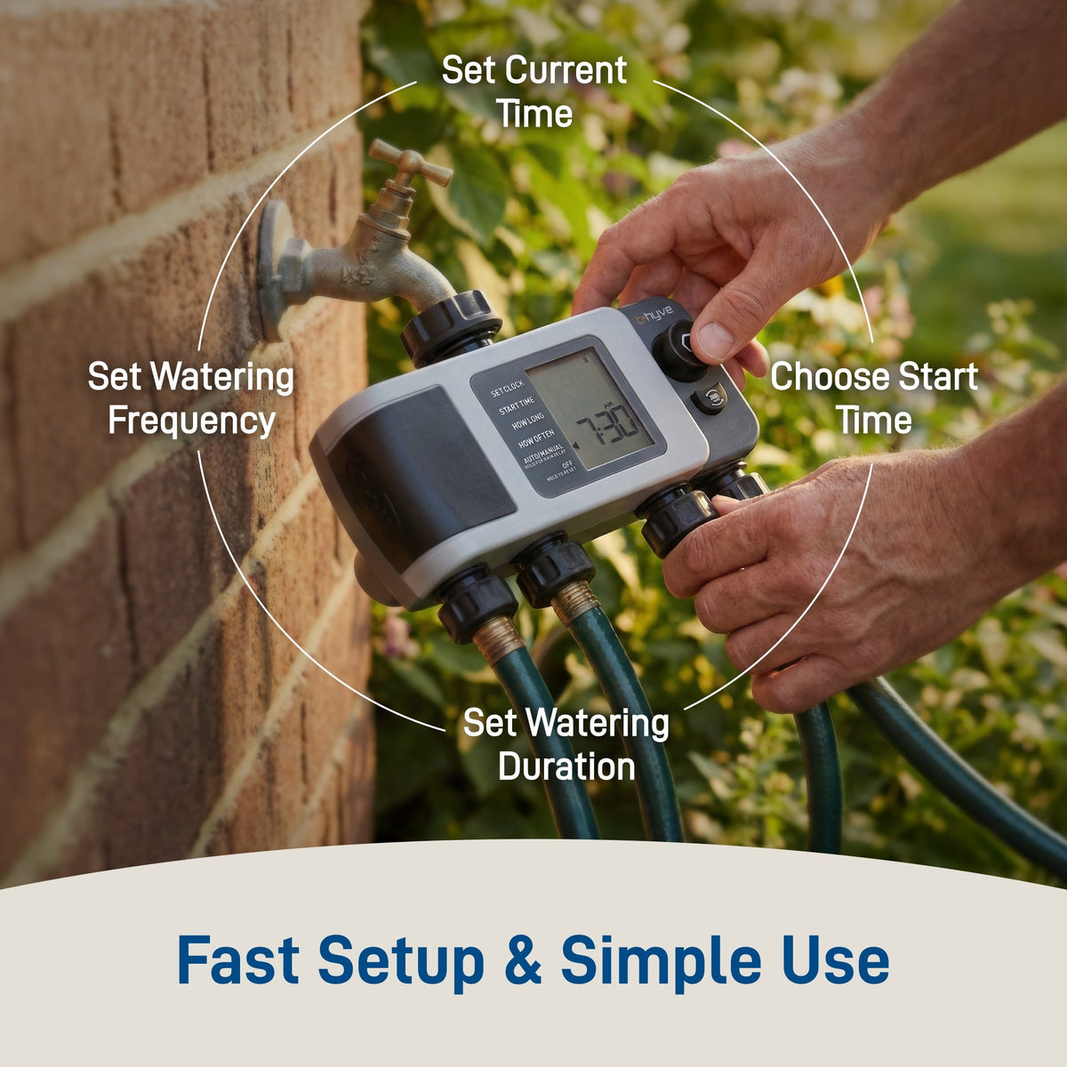Orbit B-hyve XD 4-Outlet Bluetooth Hose Faucet Sprinkler Timer | 24634
