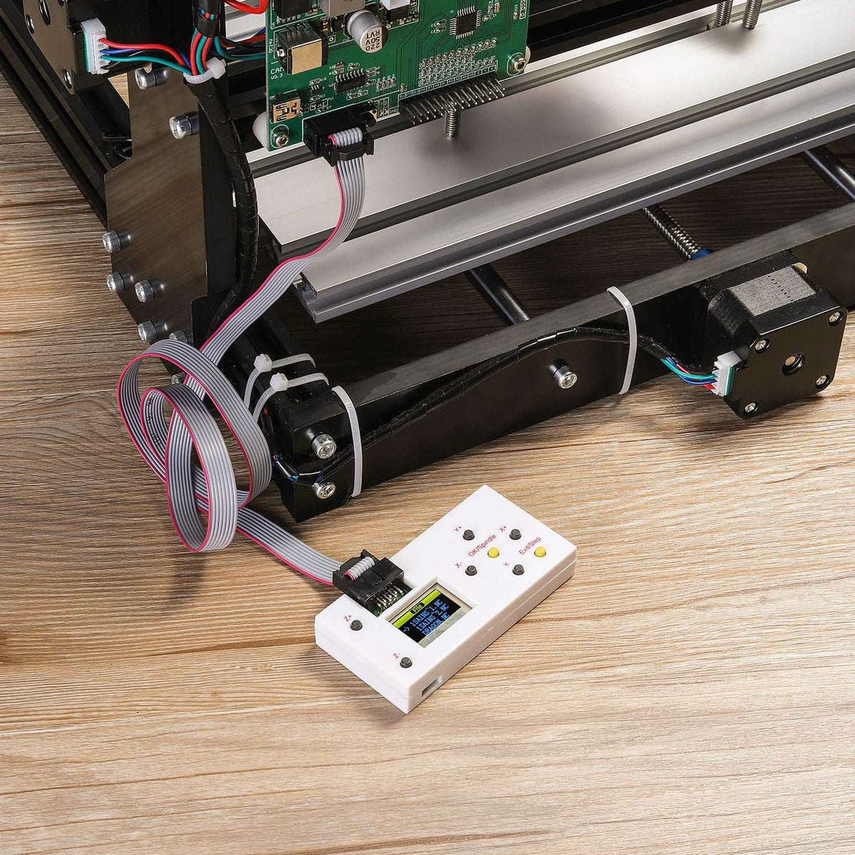 Genmitsu offline controller connected to a CNC router