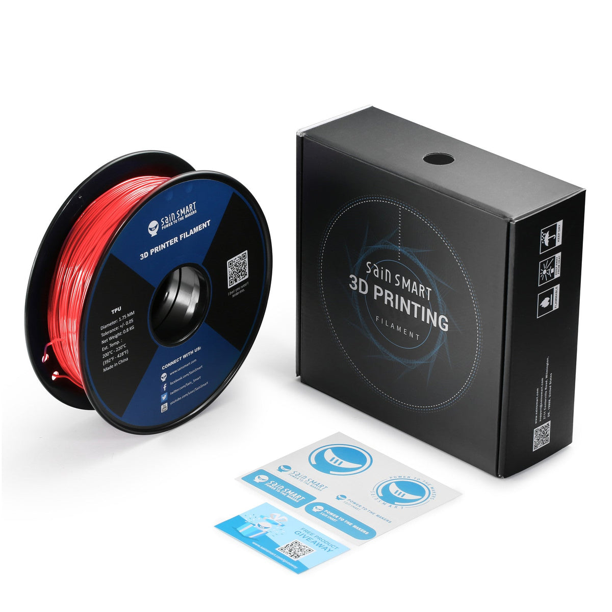 SainSmart neon scarlet TPU spool with retail box
