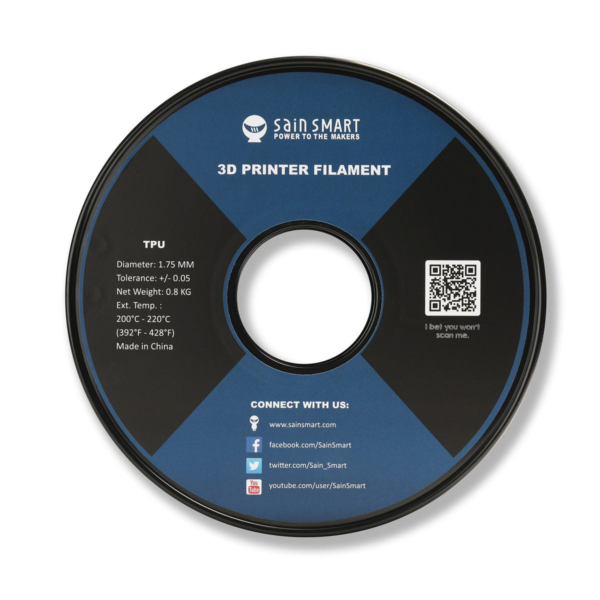 Front label of SainSmart 1.75mm TPU spool