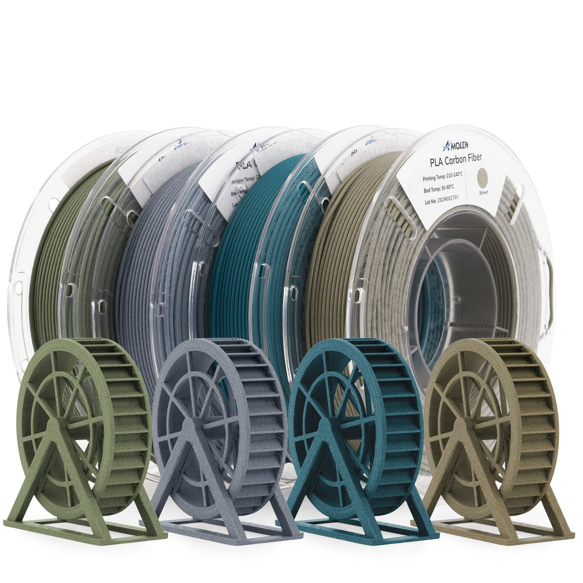 Amolen PLA Carbon Fiber Variety Pack (4x200g) - 1.75MM