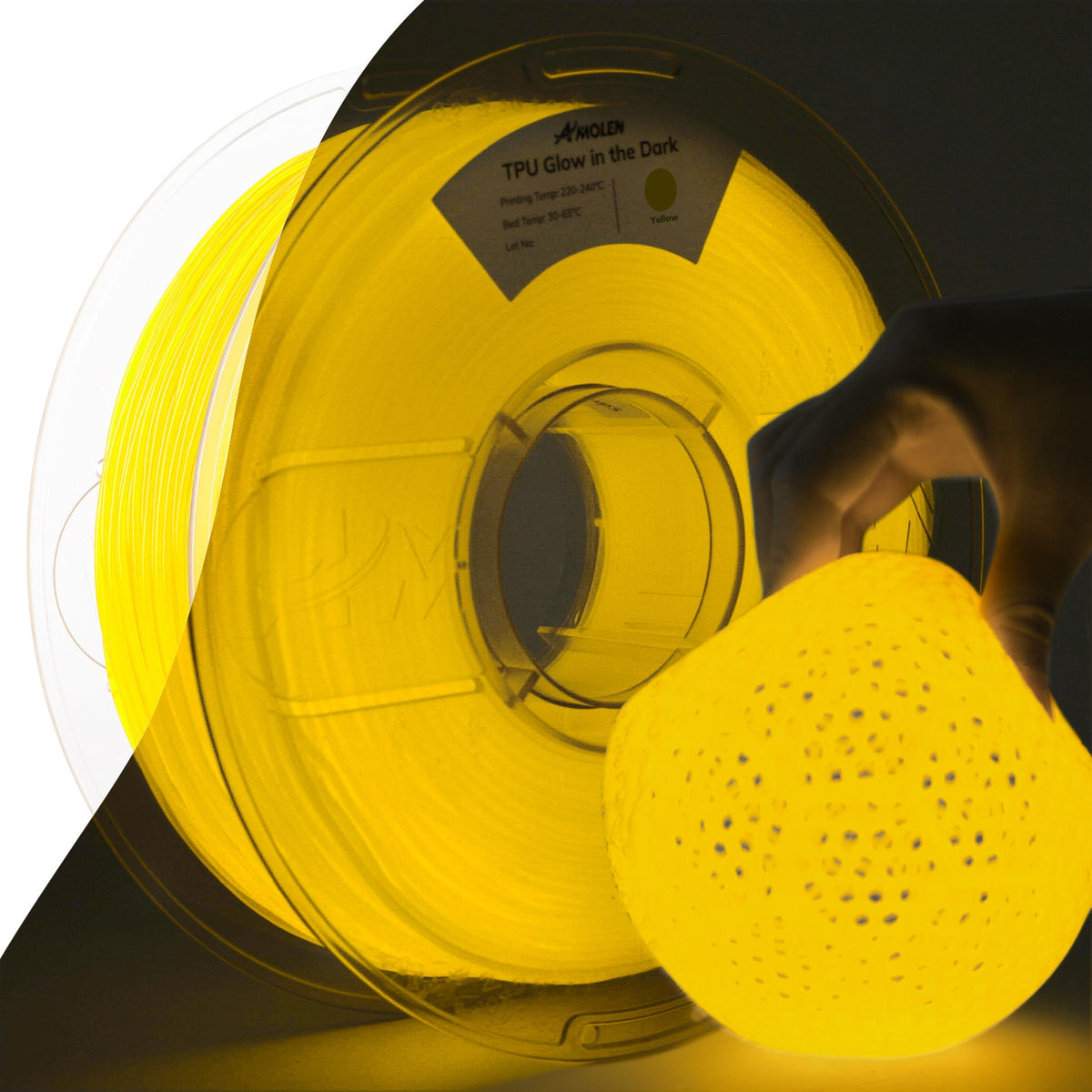 Amolen TPU Glow-in-the-Dark 1.75mm, 1KG/2.2LB