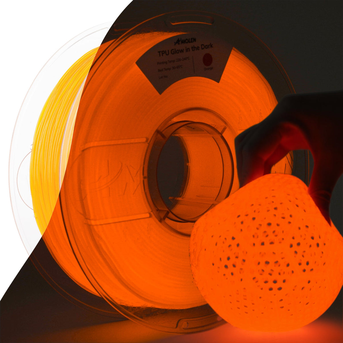 Amolen TPU Glow-in-the-Dark 1.75mm, 1KG/2.2LB