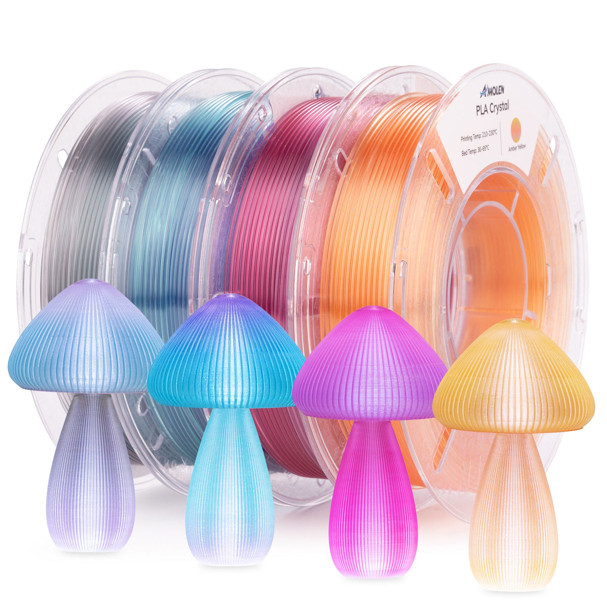 Amolen PLA Crystal-Transparent Gradient Variety Pack (4x200g)