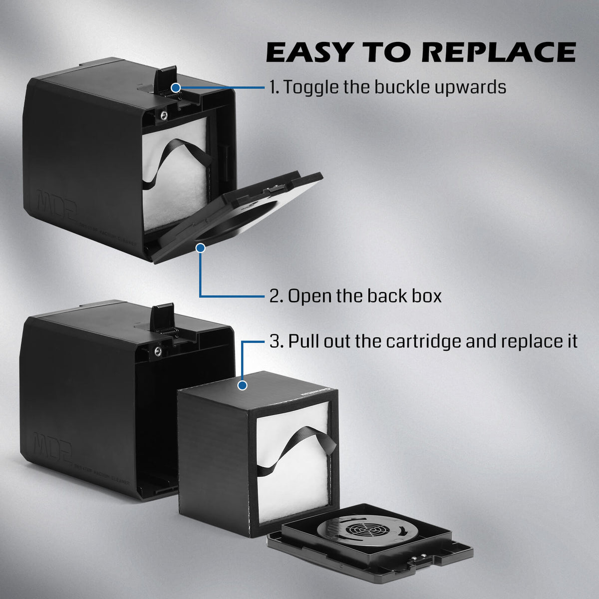 Genmitsu MD2 filter cartridge replacement steps