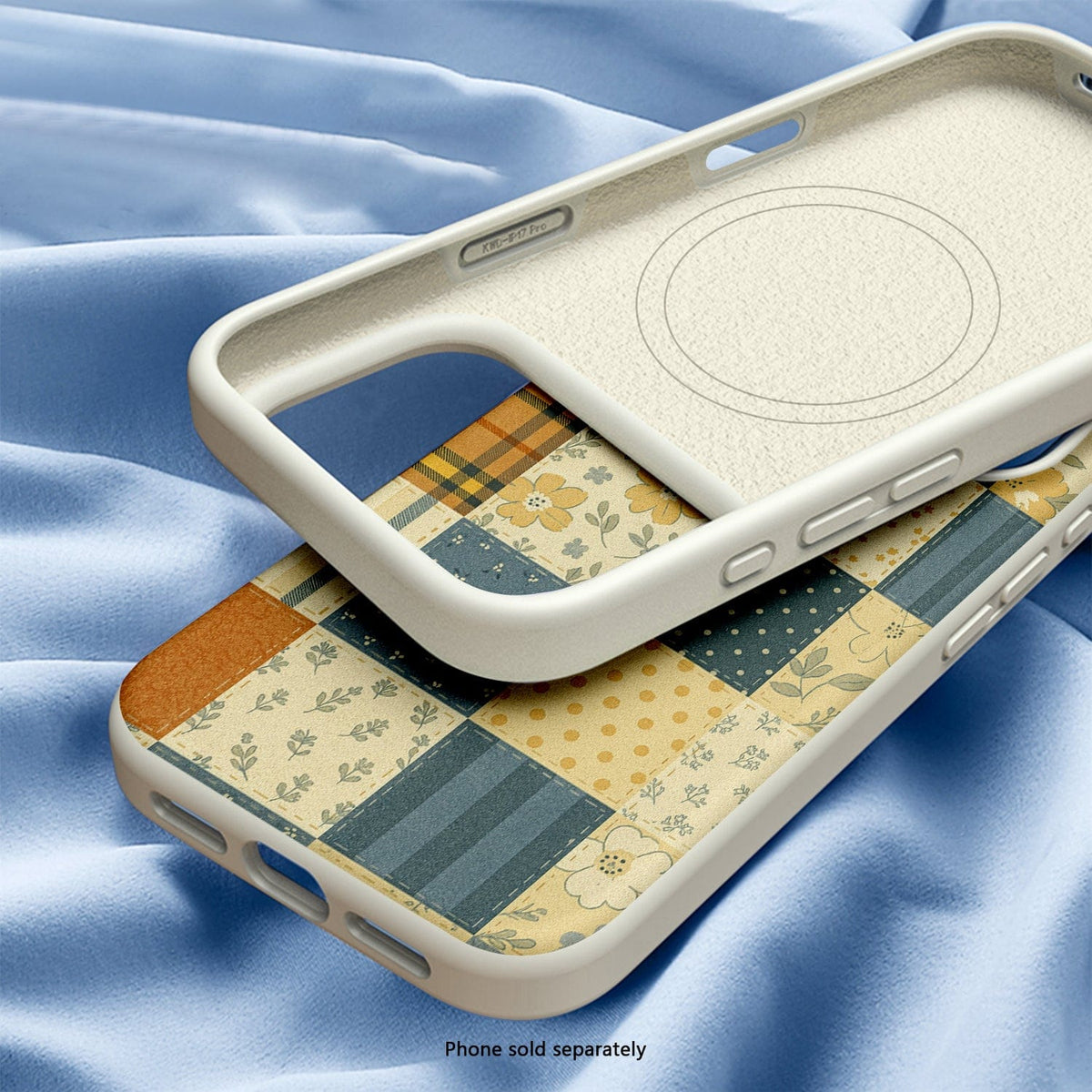 SaharaCase Inspire Silicone Case for iPhone 17 Pro — patchwork interior and exterior views