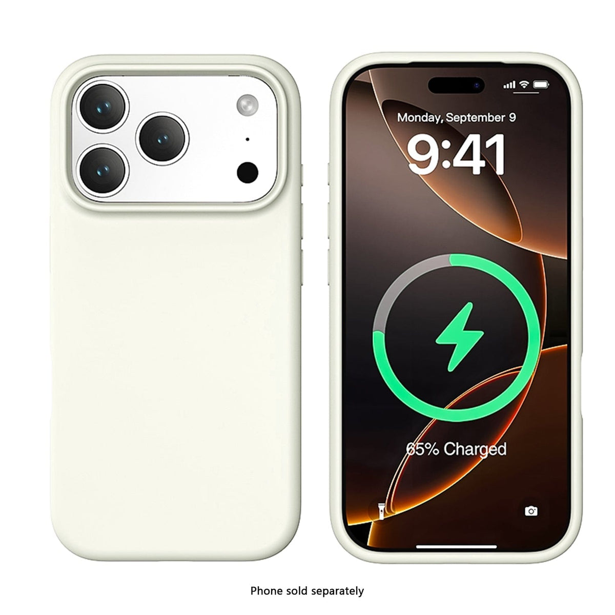SaharaCase Venture MagSafe-Compatible Silicone Case for iPhone 17 Pro — rear case and phone