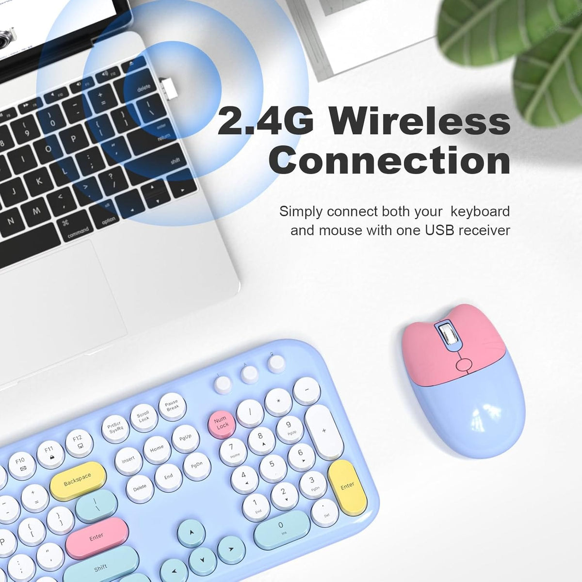 Blue KB11 2.4 GHz USB receiver connection illustration