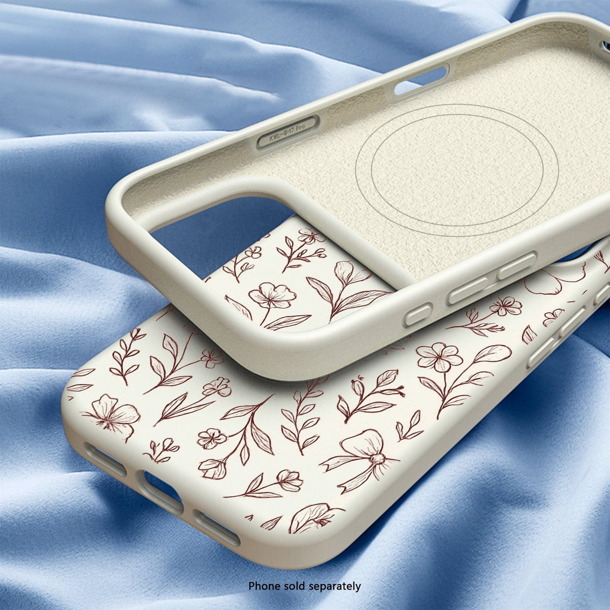 SaharaCase Inspire Silicone Case for iPhone 17 Pro Max — floral interior and exterior views