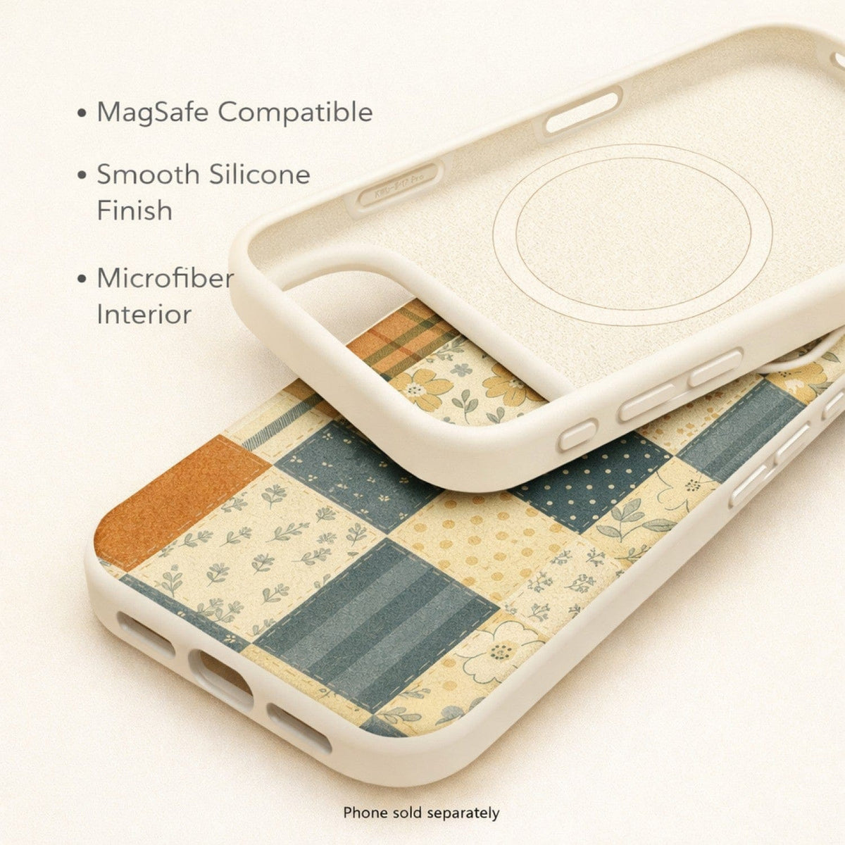 SaharaCase Inspire Silicone Case for iPhone 17 Pro — patchwork feature graphic