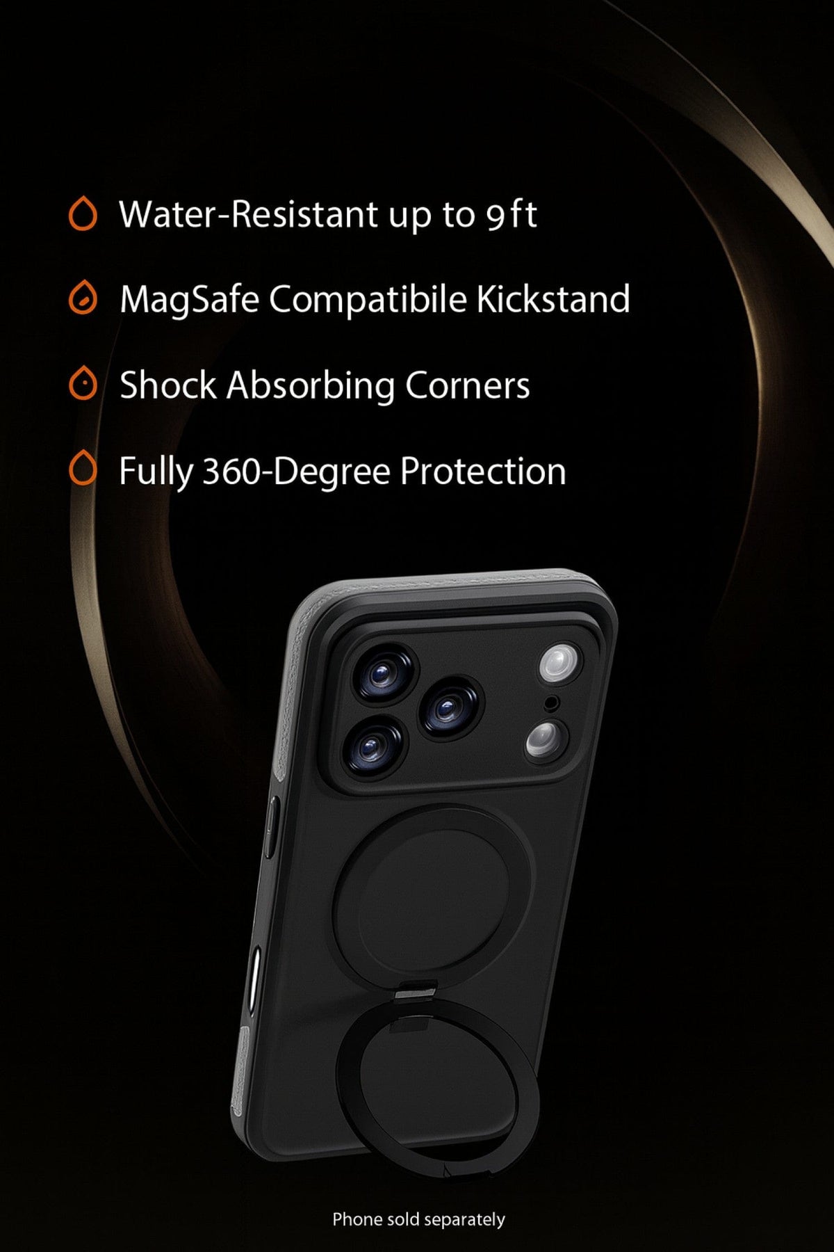 SaharaCase Oasis MagSafe-Compatible Waterproof Case for iPhone 17 Pro Max — supplier feature illustration