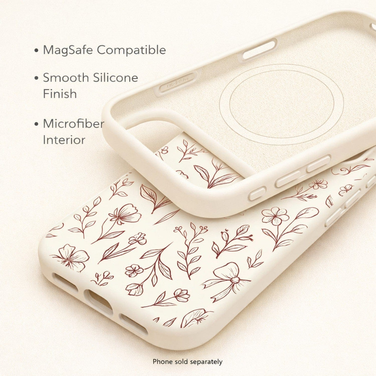 SaharaCase Inspire Silicone Case for iPhone 17 Pro — floral feature graphic