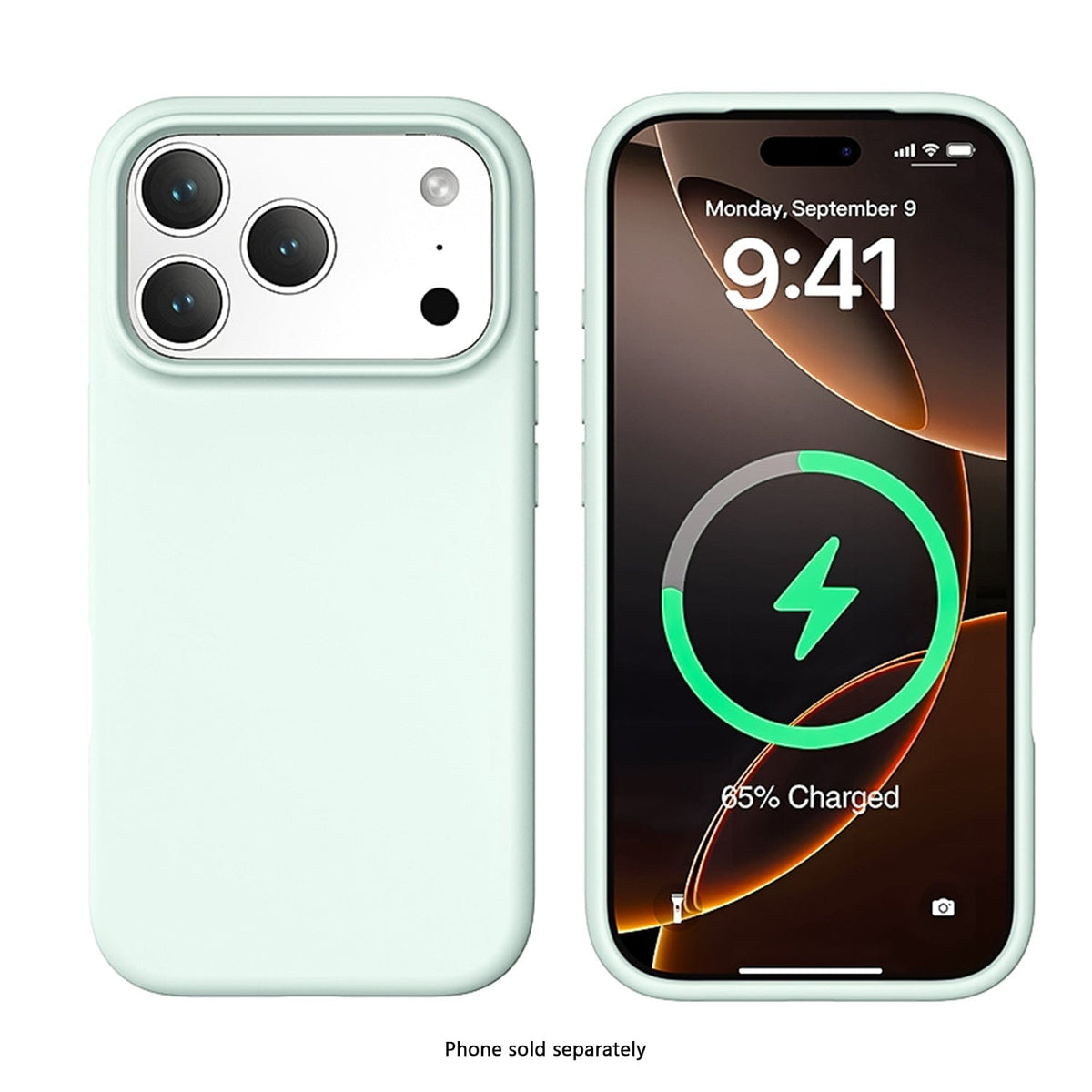 SaharaCase Venture MagSafe-Compatible Silicone Case for iPhone 17 Pro — rear case and phone