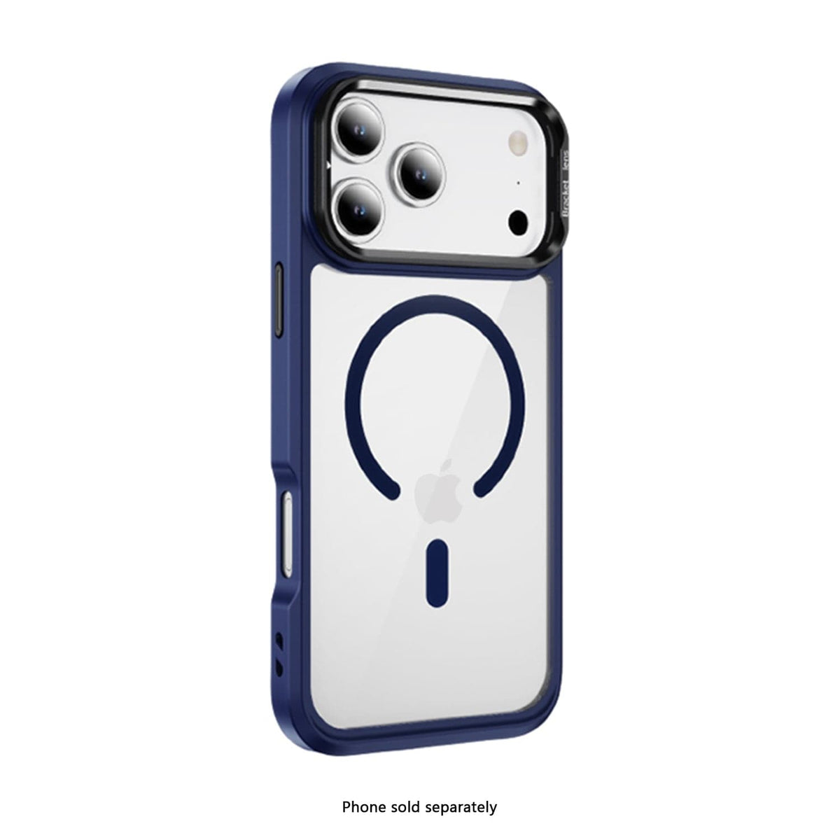 SaharaCase Raider Clear Back Case for iPhone 17 Pro — blue angled rear view