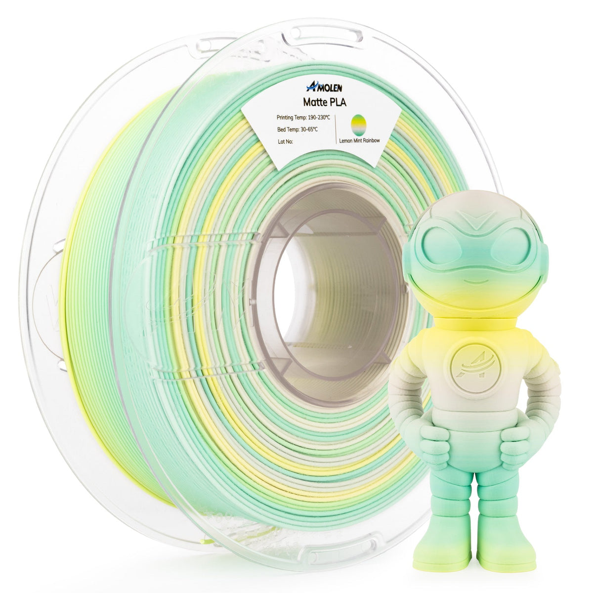 Amolen PLA Matte Rainbow Filament 1.75mm, 1KG/2.2LB