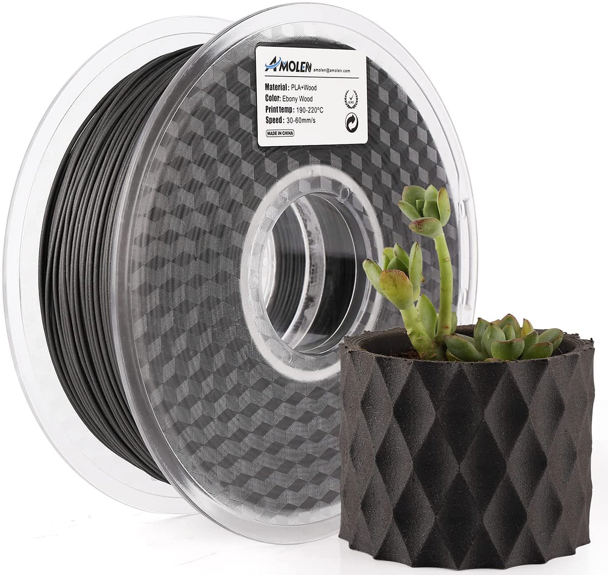 Amolen PLA Wood 1.75mm, 1KG/2.2LB