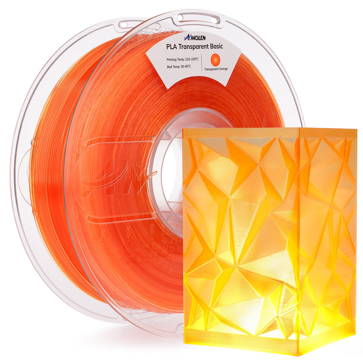 Amolen PLA Crystal-Transparent 1.75mm, 1KG/2.2LB