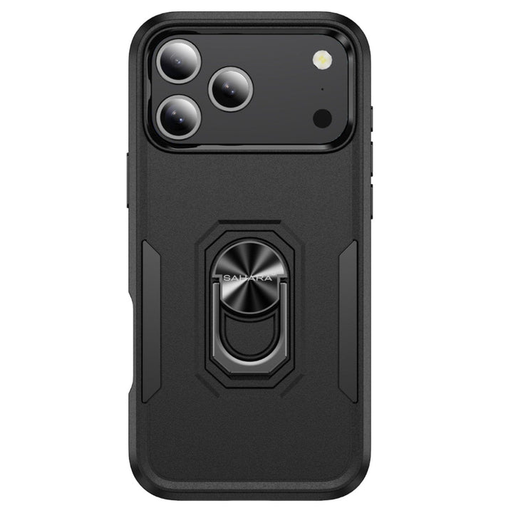 SaharaCase Raider Heavy-Duty Kickstand Case for iPhone 17 Pro Max — rear ring stand