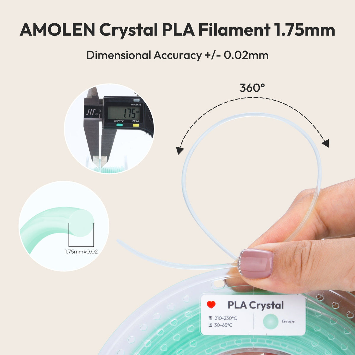 Amolen PLA Crystal-Transparent Gradient Variety Pack (4x200g)