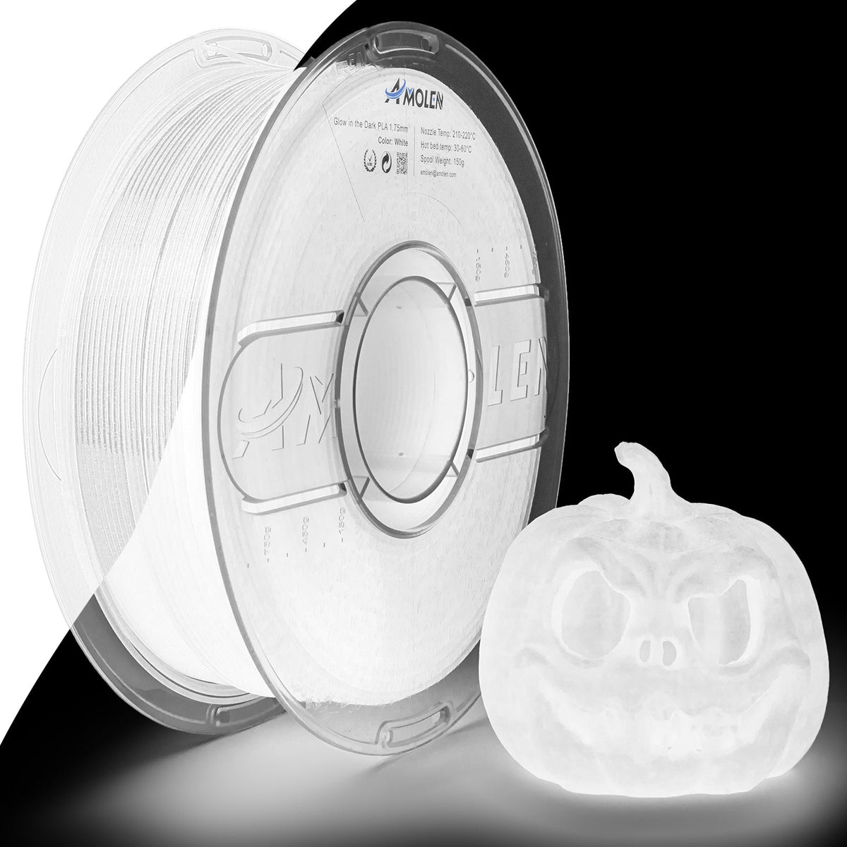 Amolen PLA Glow-in-the-Dark 1.75mm, 1KG/2.2LB