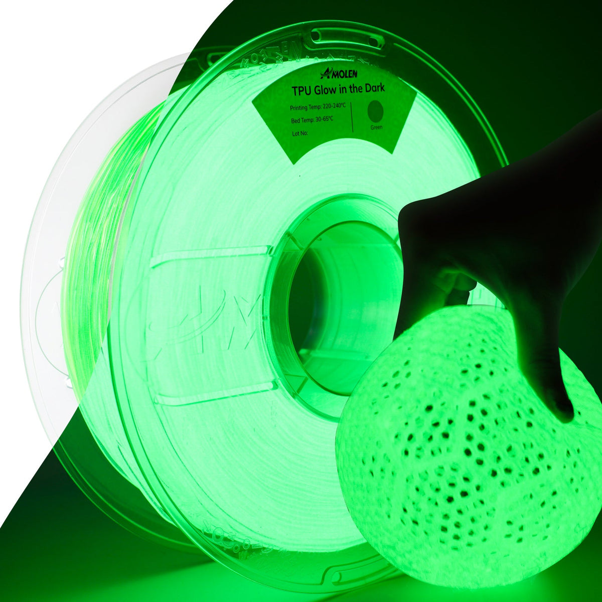 Amolen TPU Glow-in-the-Dark 1.75mm, 1KG/2.2LB