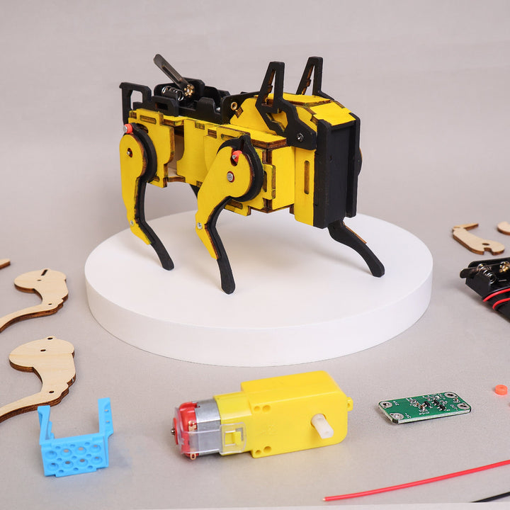 Kitsville Sound-Activated Robot Dog Kit — painted robot dog with parts