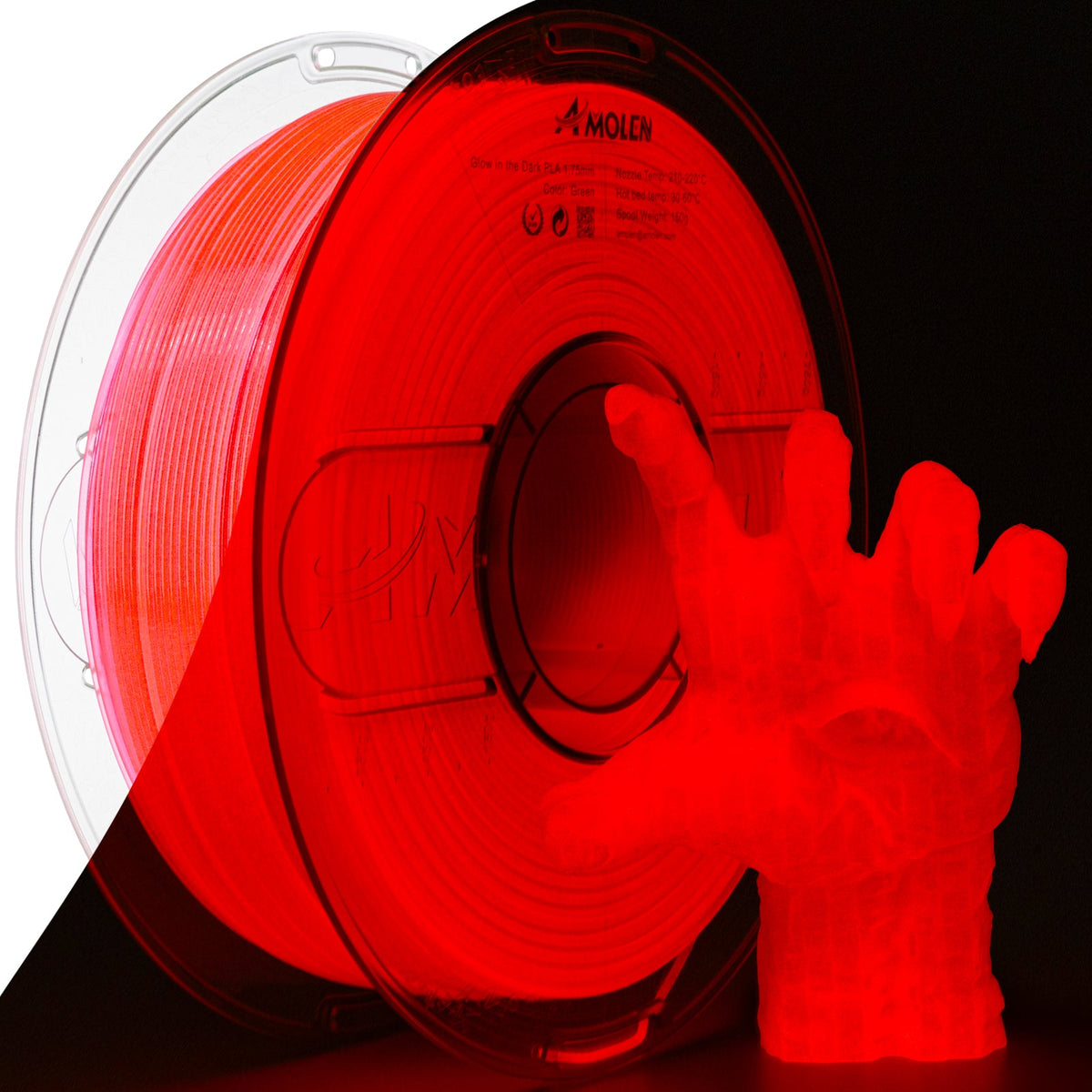 Amolen PLA Glow-in-the-Dark 1.75mm, 1KG/2.2LB