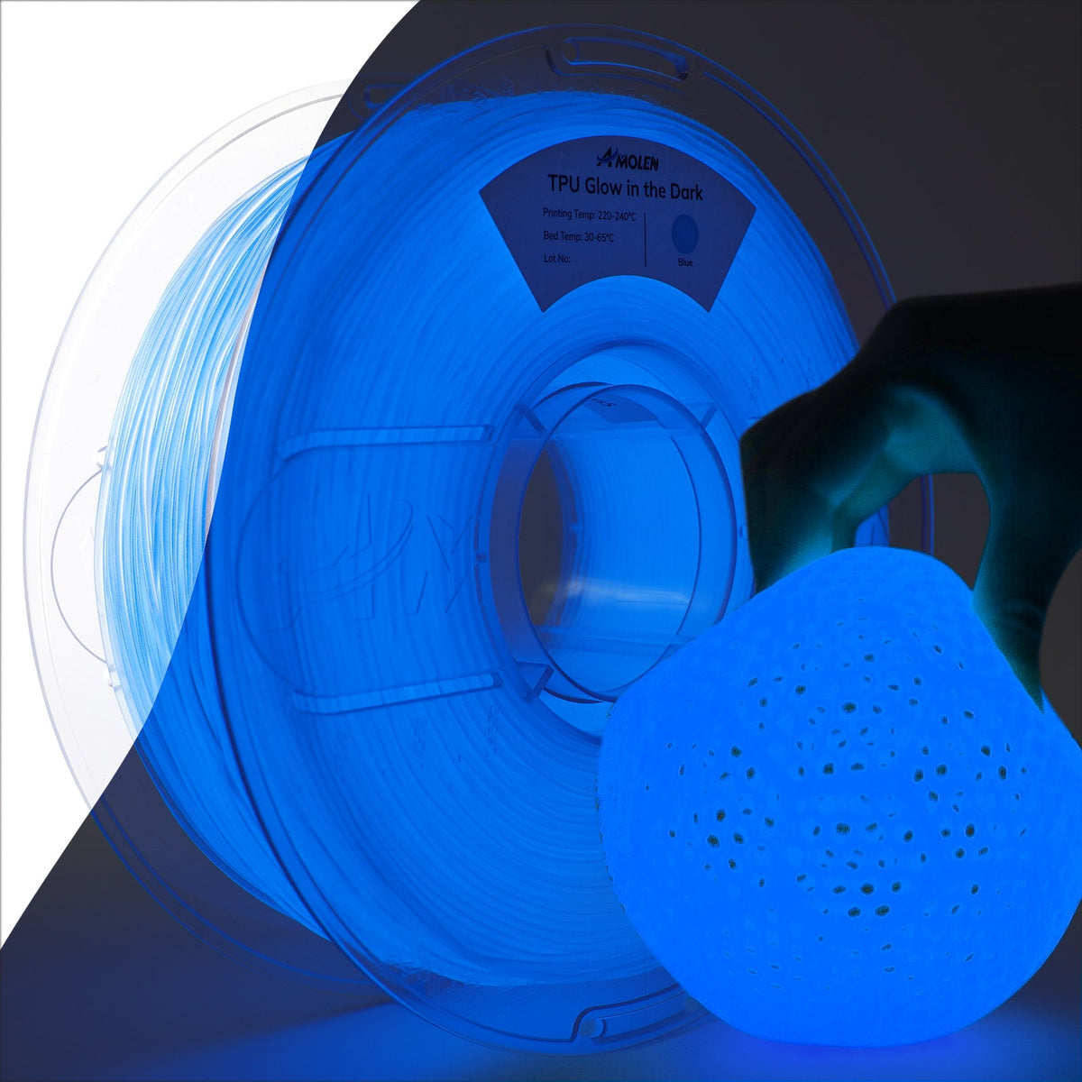 Amolen TPU Glow-in-the-Dark 1.75mm, 1KG/2.2LB