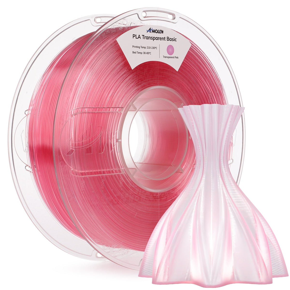 Amolen PLA Crystal-Transparent 1.75mm, 1KG/2.2LB