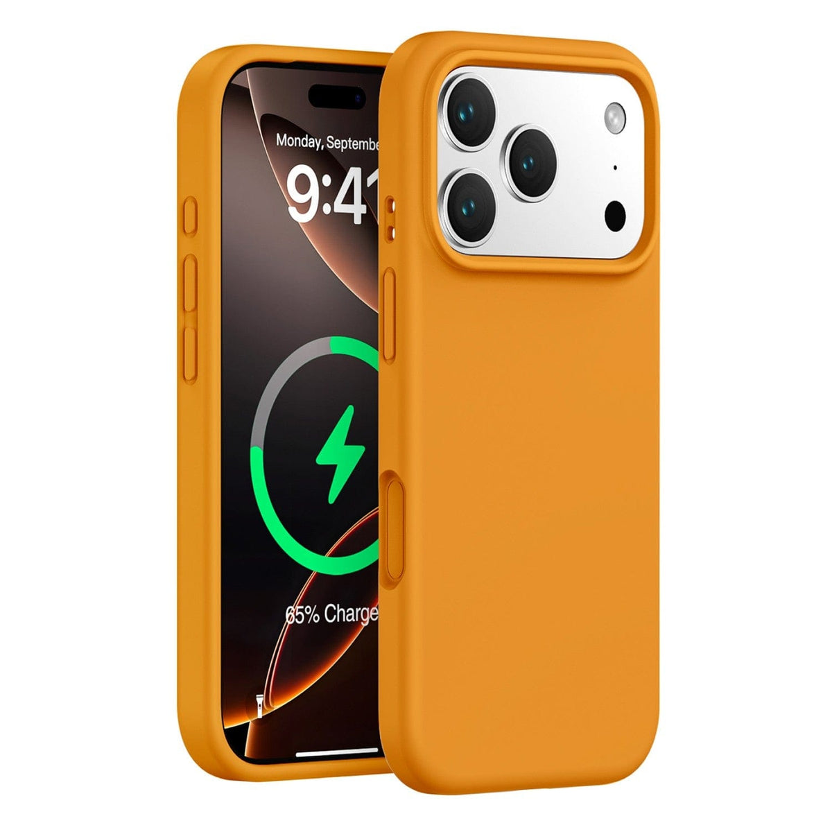 SaharaCase Venture MagSafe-Compatible Silicone Case for iPhone 17 Pro — front and rear views