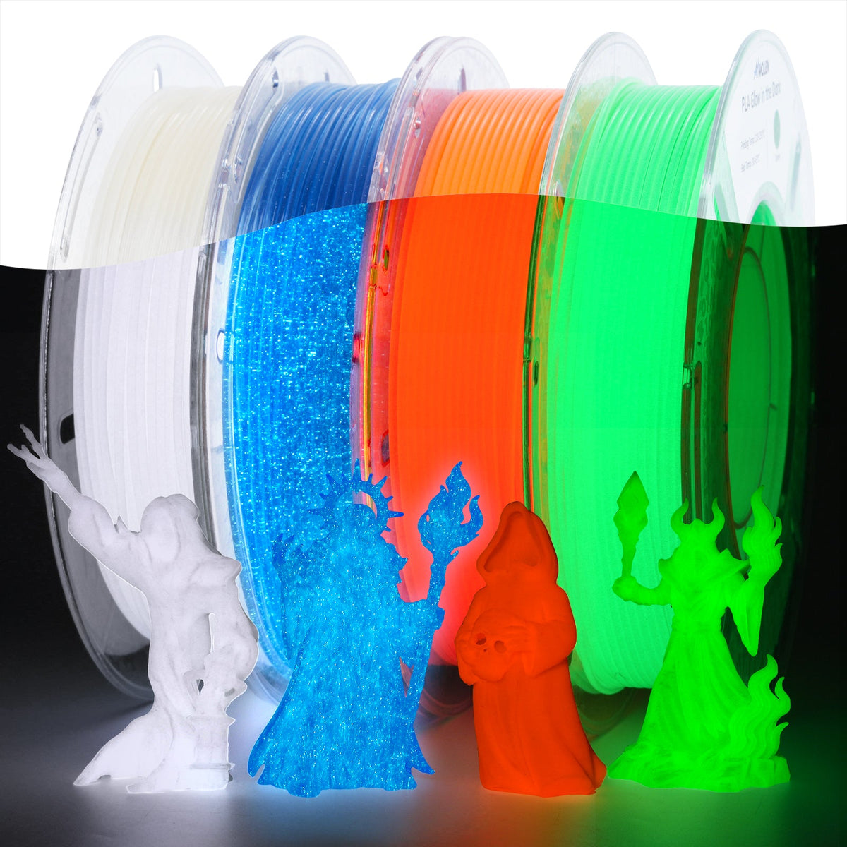 Amolen PLA Glow in the Dark Variety Pack (4x200g)