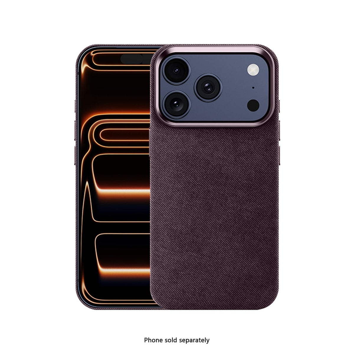 SaharaCase Indy Suede Leather Case for iPhone 17 Pro Max — purple front and rear views on white