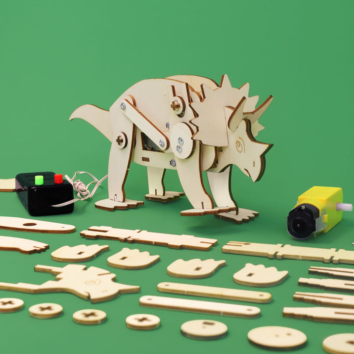 Kitsville Triceratops Robot Building Kit — triceratops with parts