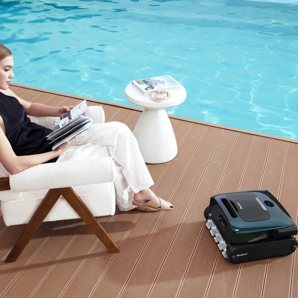 Beatbot AquaSense 2 Pro on pool deck