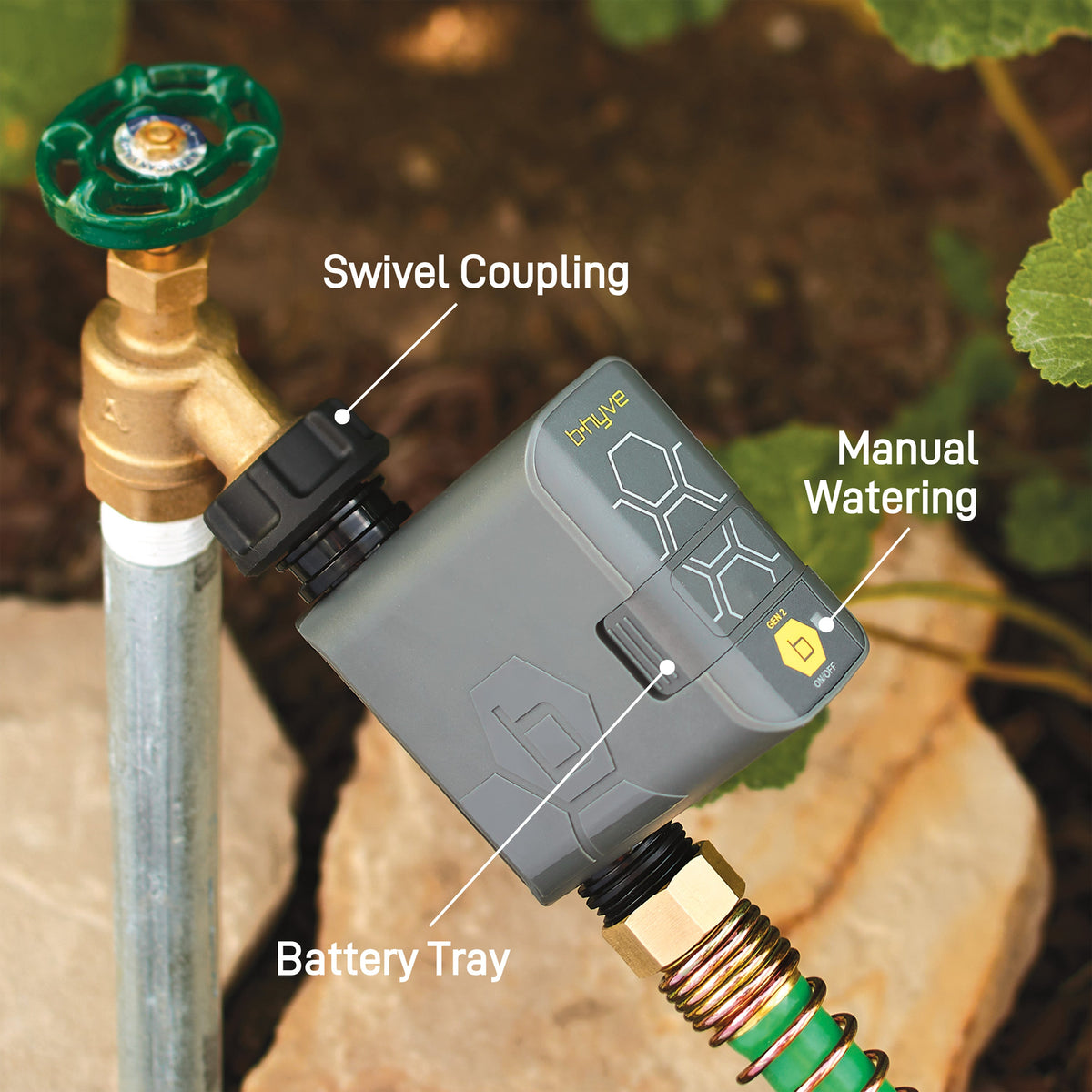 Orbit B-hyve Bluetooth 1-Outlet Hose Faucet Timer | Retail Packaging | 21205