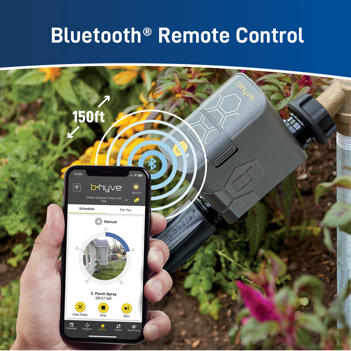 Orbit B-hyve Bluetooth 1-Outlet Hose Faucet Timer | Retail Packaging | 21205