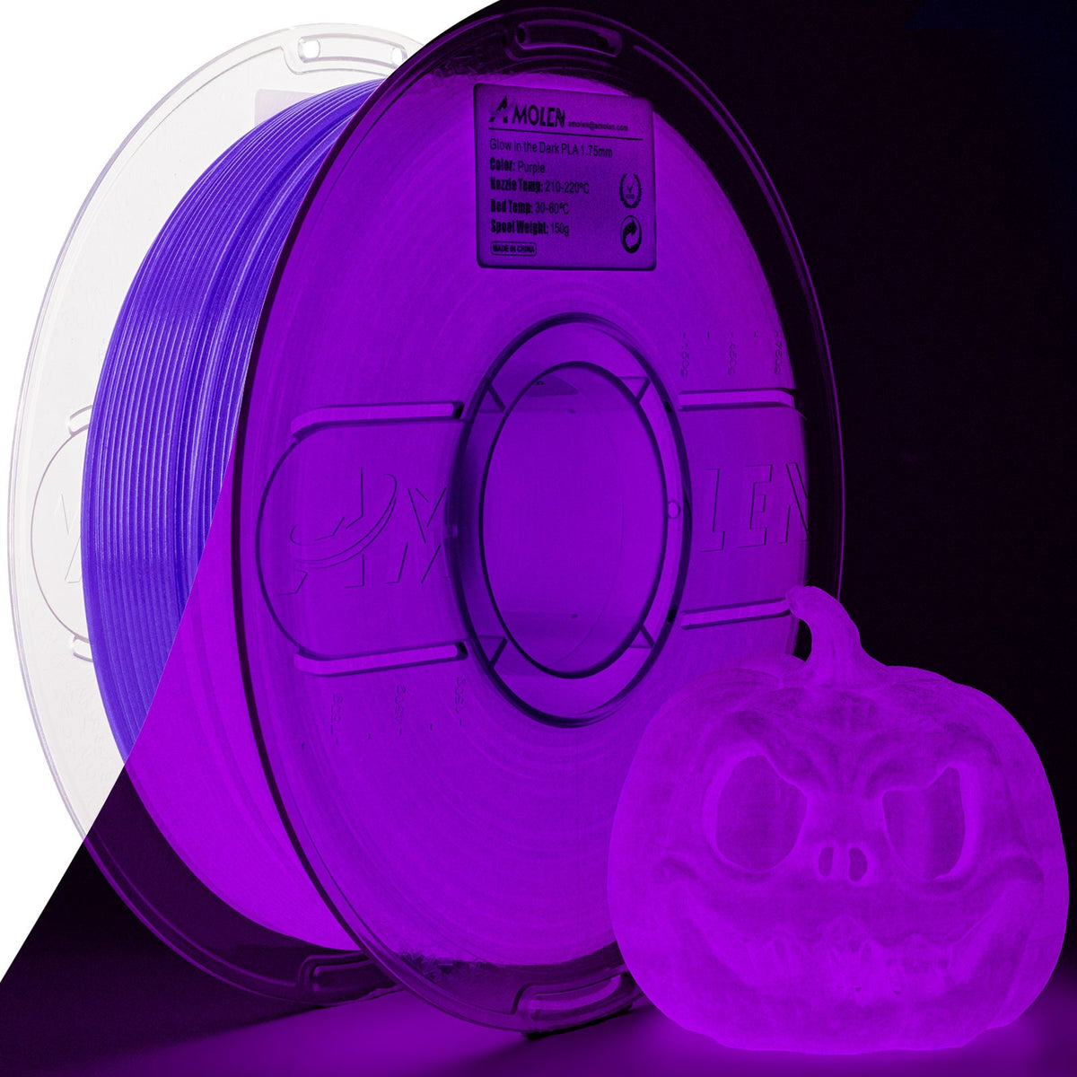 Amolen PLA Glow-in-the-Dark 1.75mm, 1KG/2.2LB